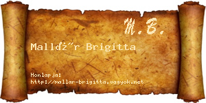 Mallár Brigitta névjegykártya